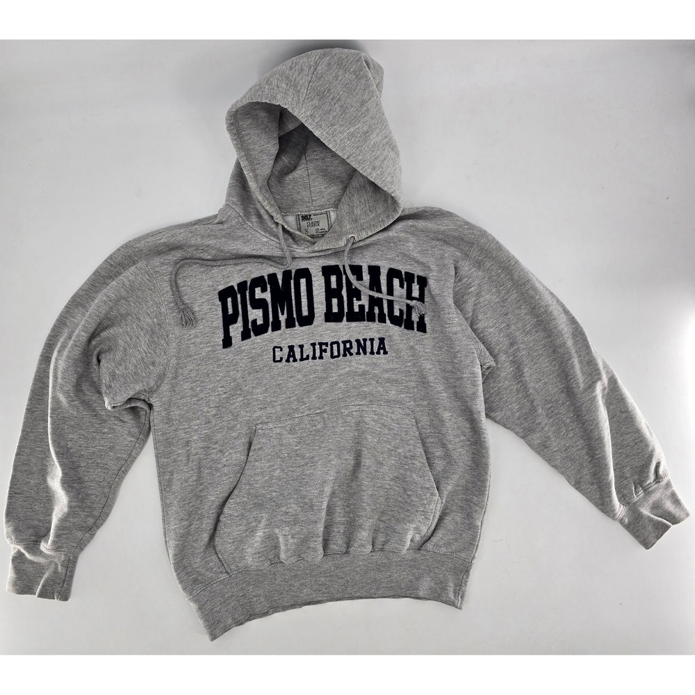 MV Sport Hoodie Mens S Pismo‎ Beach CA Pullover Sweatshirt Gray & Blue - Soft